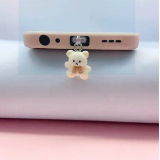 Cute Teddy Bear Phone Dust Plug For Iphone