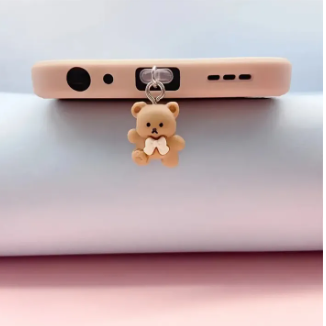 Cute Teddy Bear Phone Dust Plug For Iphone